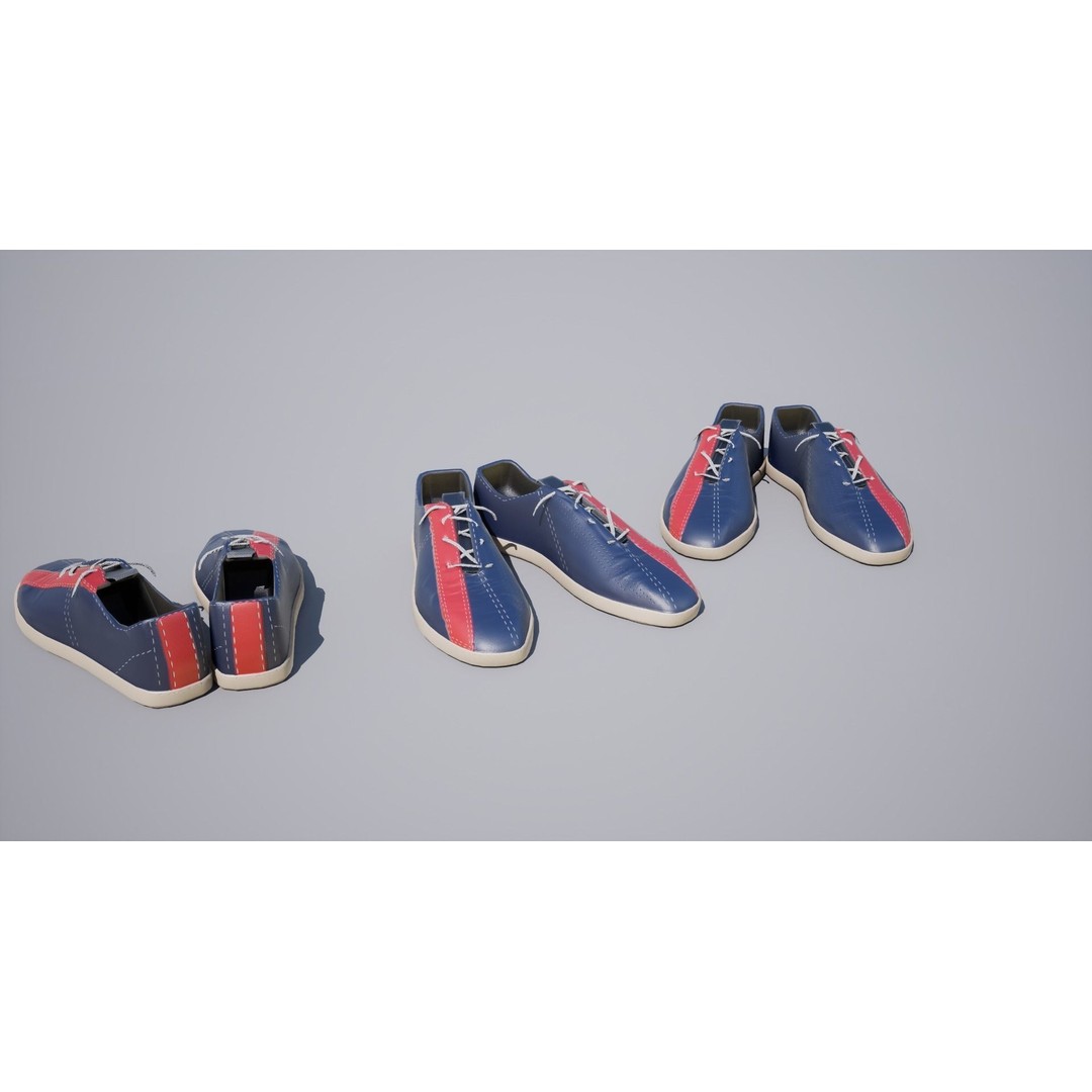 Bowling Shoes 3D Model – Low Poly Game-Ready Asset, FBX, OBJ - View 10