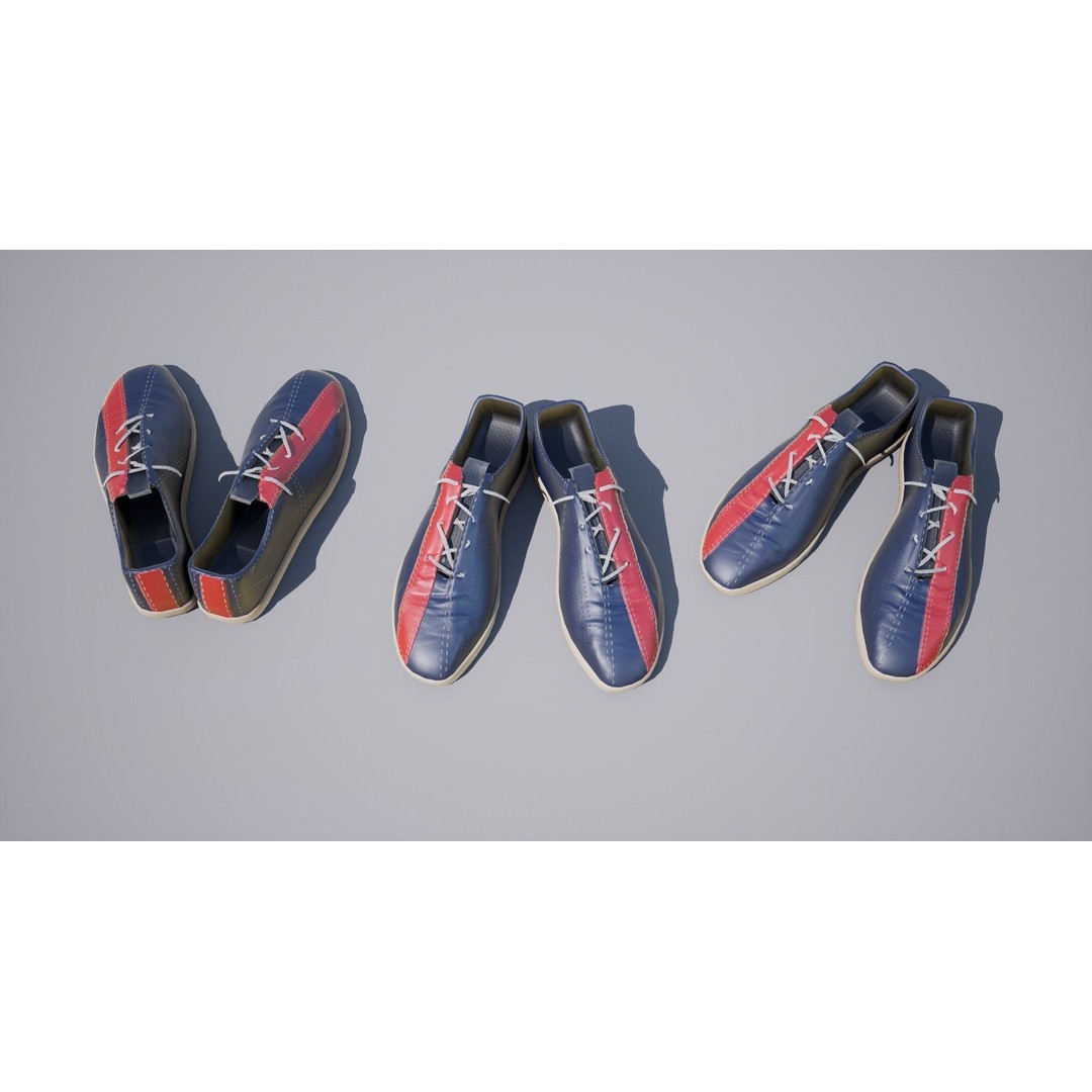 Bowling Shoes 3D Model – Low Poly Game-Ready Asset, FBX, OBJ - View 12