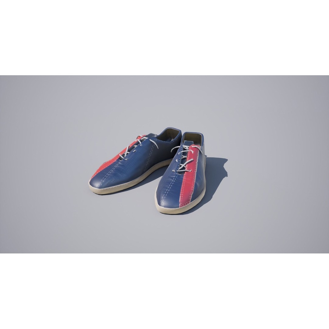 Bowling Shoes 3D Model – Low Poly Game-Ready Asset, FBX, OBJ - View 3