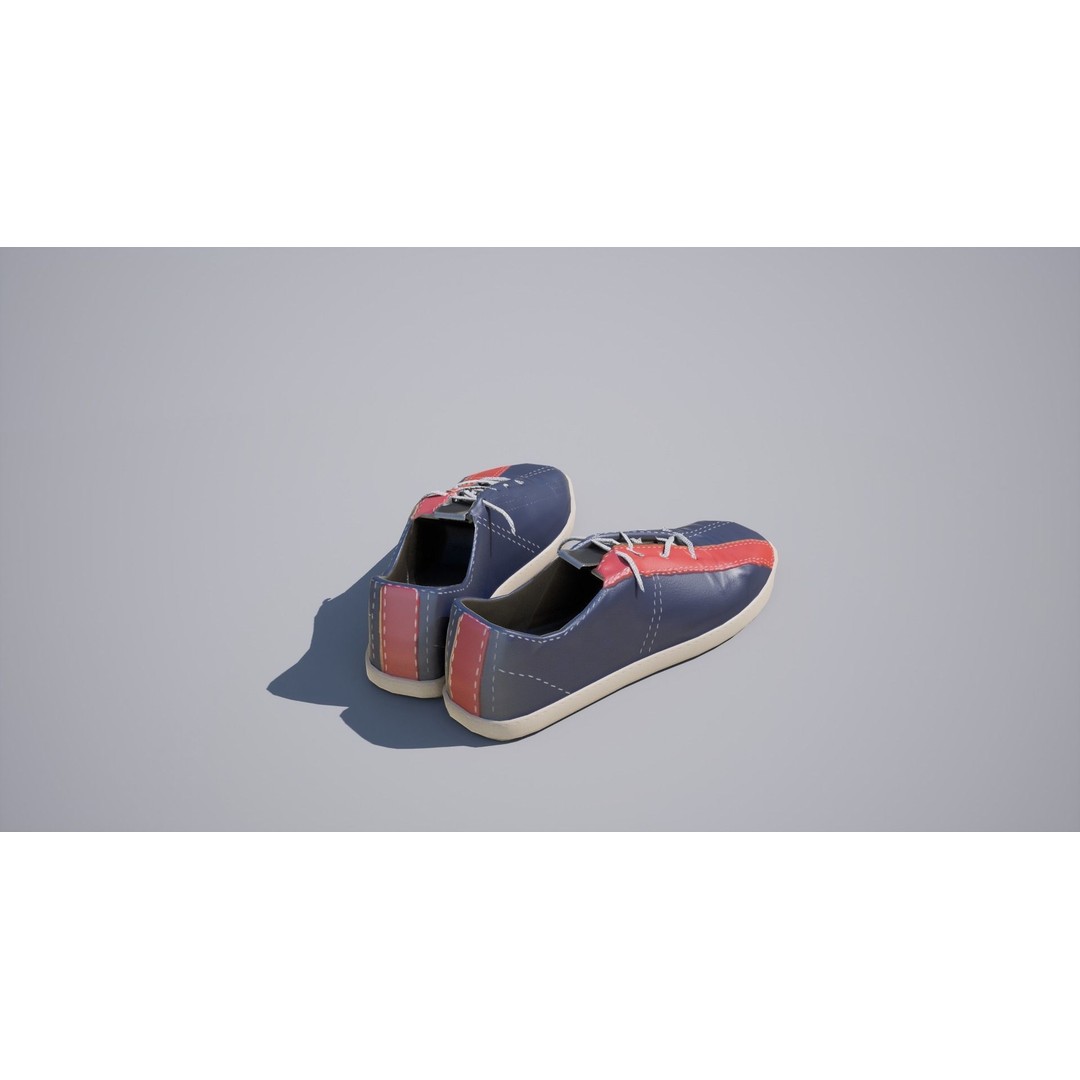Bowling Shoes 3D Model – Low Poly Game-Ready Asset, FBX, OBJ - View 5
