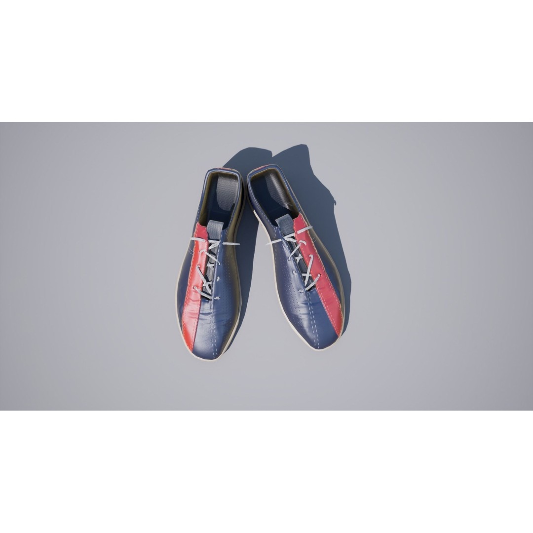 Bowling Shoes 3D Model – Low Poly Game-Ready Asset, FBX, OBJ - View 6