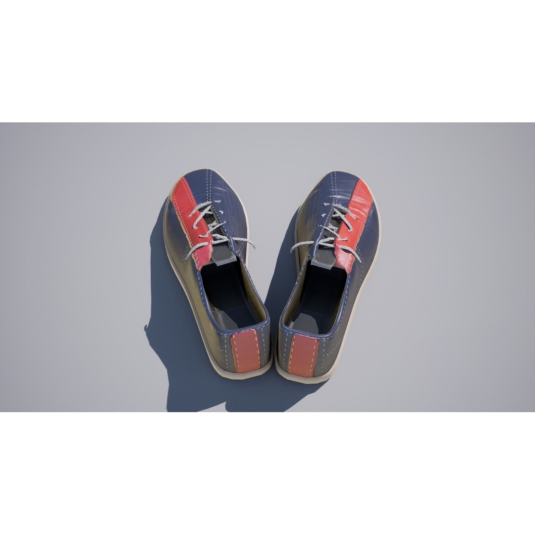 Bowling Shoes 3D Model – Low Poly Game-Ready Asset, FBX, OBJ - View 9