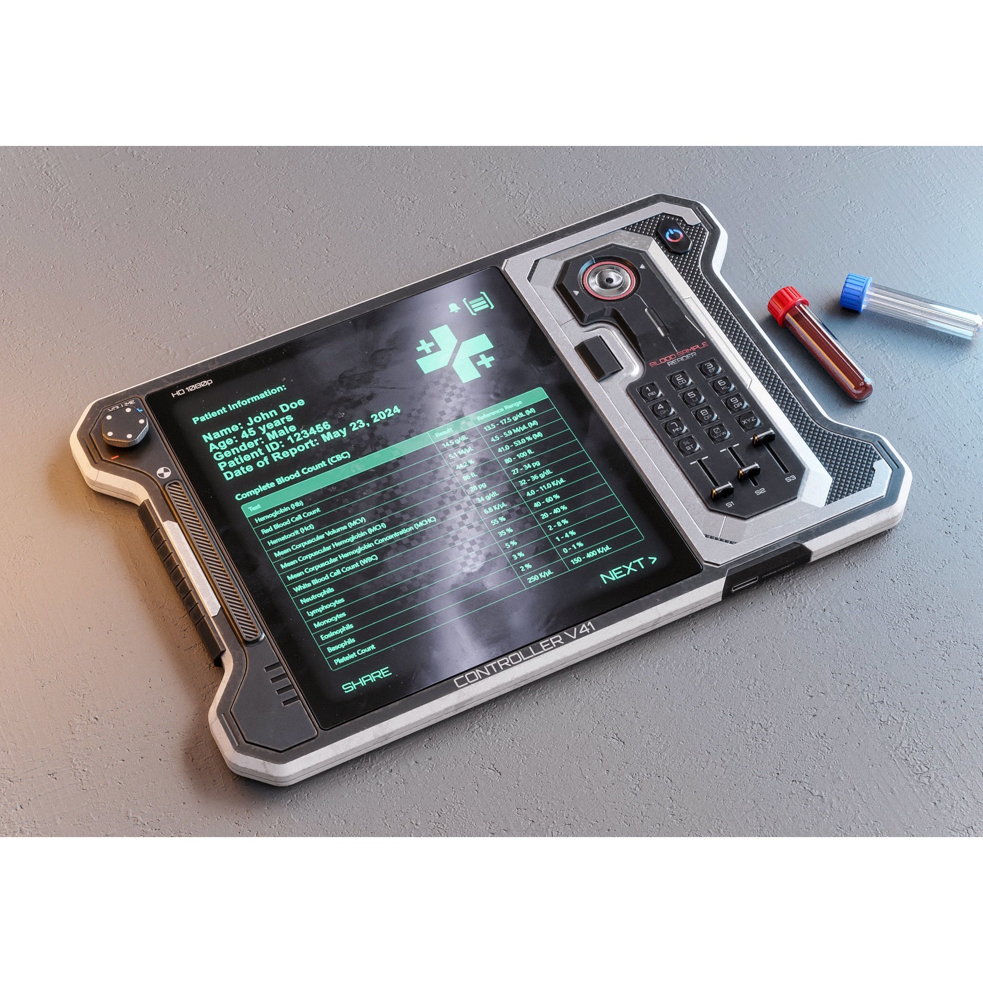 Sci-fi Controller V41 - Low-Poly Game-Ready 3D Model - View 4