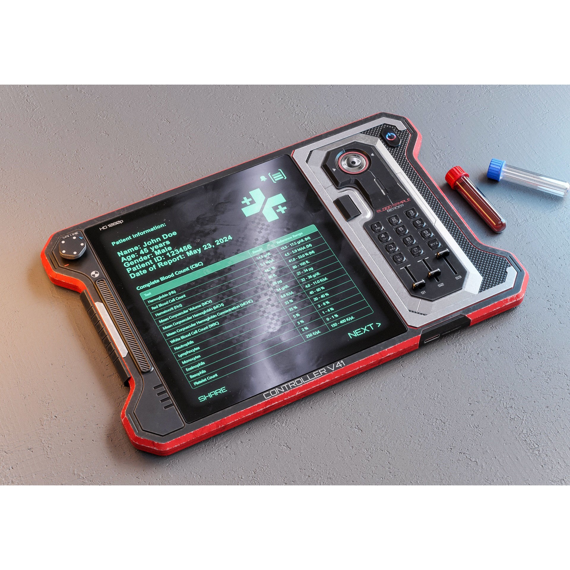 Sci-fi Controller V41 - Low-Poly Game-Ready 3D Model - View 5