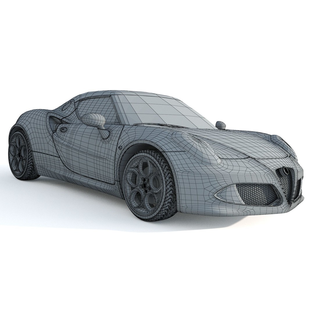 Alfa Romeo 4C Spider 3D Model – High Poly Game-Ready Asset, FBX, OBJ - View 11