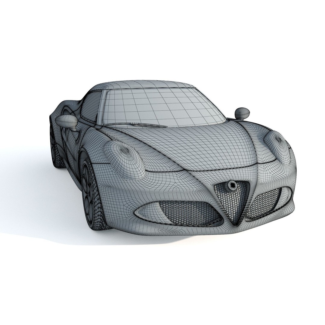 Alfa Romeo 4C Spider 3D Model – High Poly Game-Ready Asset, FBX, OBJ - View 12