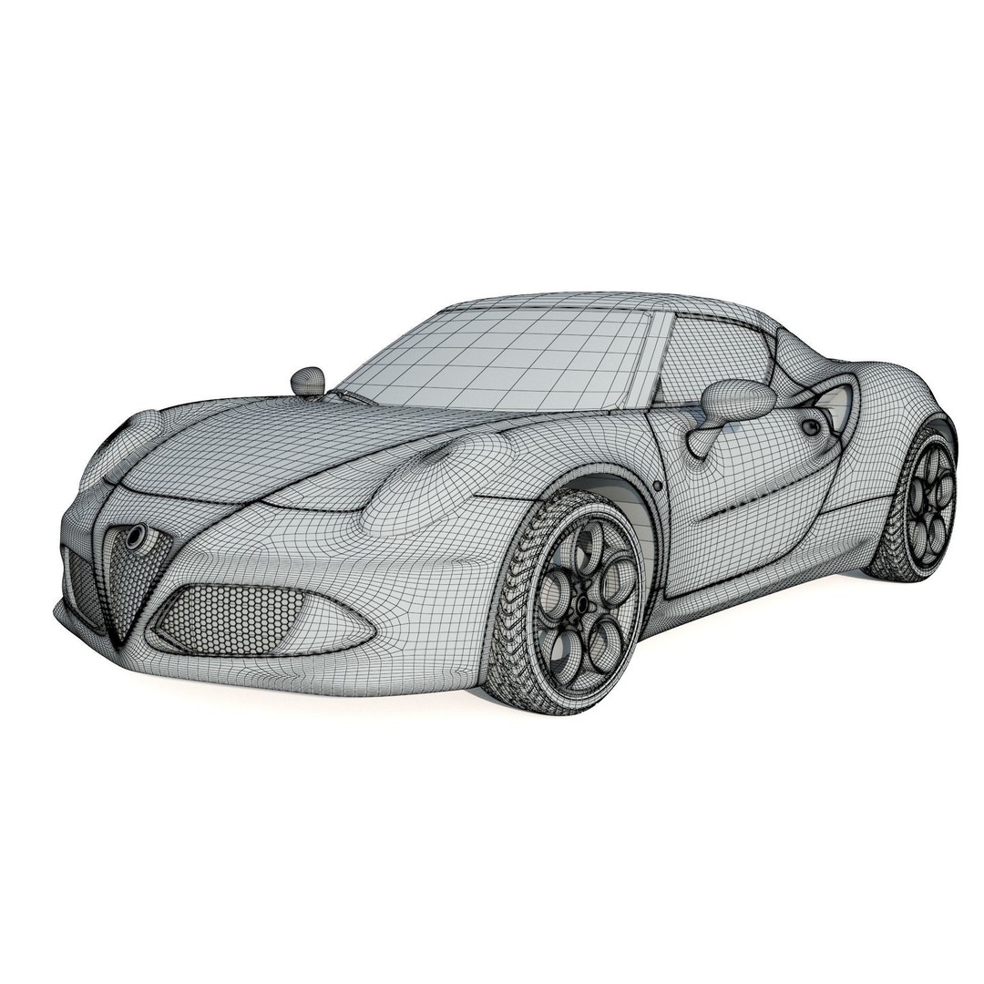 Alfa Romeo 4C Spider 3D Model – High Poly Game-Ready Asset, FBX, OBJ - View 13
