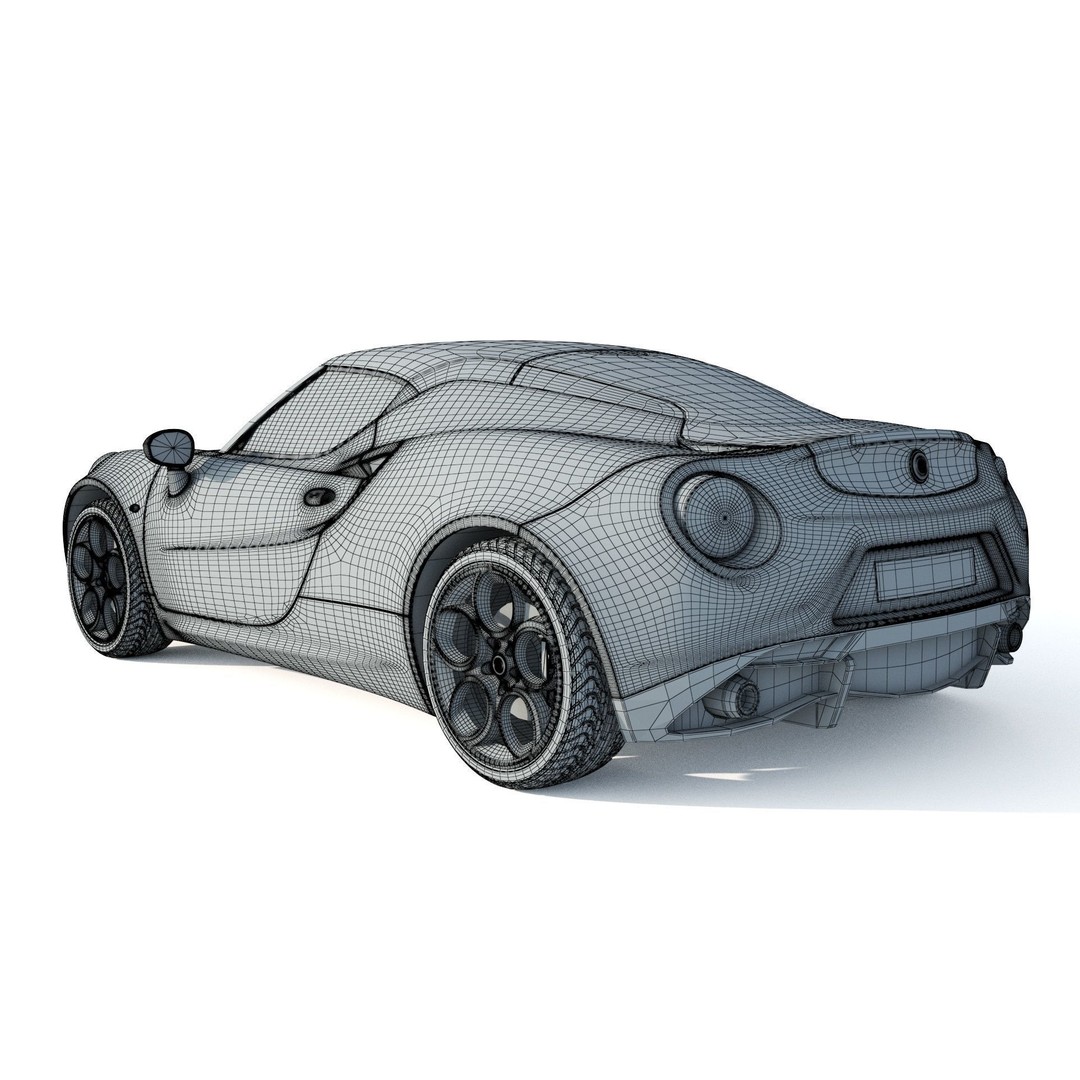 Alfa Romeo 4C Spider 3D Model – High Poly Game-Ready Asset, FBX, OBJ - View 14