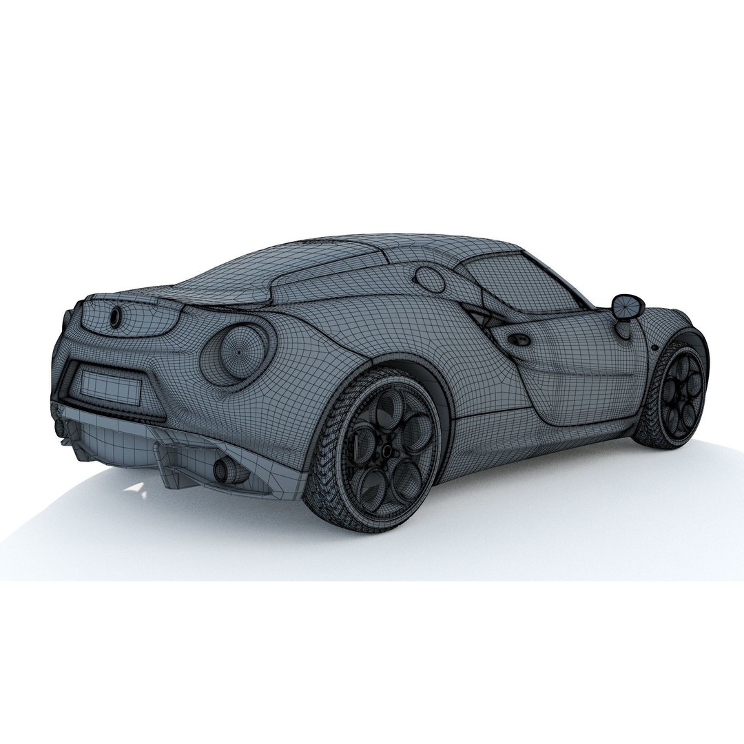 Alfa Romeo 4C Spider 3D Model – High Poly Game-Ready Asset, FBX, OBJ - View 15