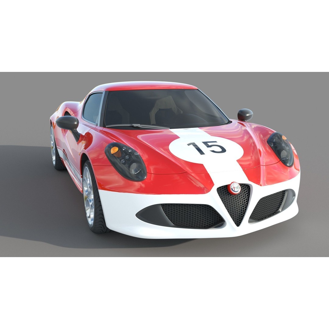 Alfa Romeo 4C Spider 3D Model – High Poly Game-Ready Asset, FBX, OBJ - View 5