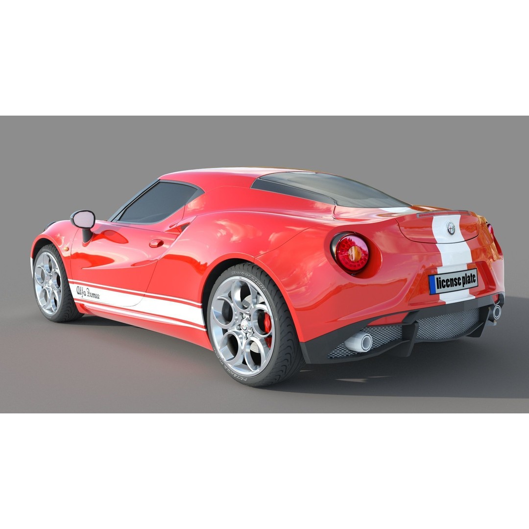 Alfa Romeo 4C Spider 3D Model – High Poly Game-Ready Asset, FBX, OBJ - View 7