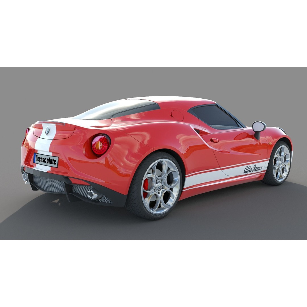 Alfa Romeo 4C Spider 3D Model – High Poly Game-Ready Asset, FBX, OBJ - View 8