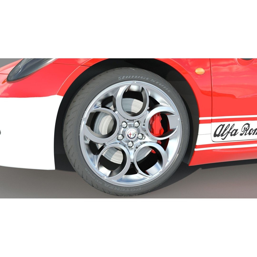 Alfa Romeo 4C Spider 3D Model – High Poly Game-Ready Asset, FBX, OBJ - View 9