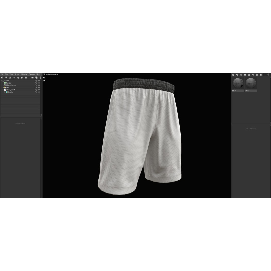 White Shorts 3D Model – Low Poly Game Ready Asset, FBX, OBJ