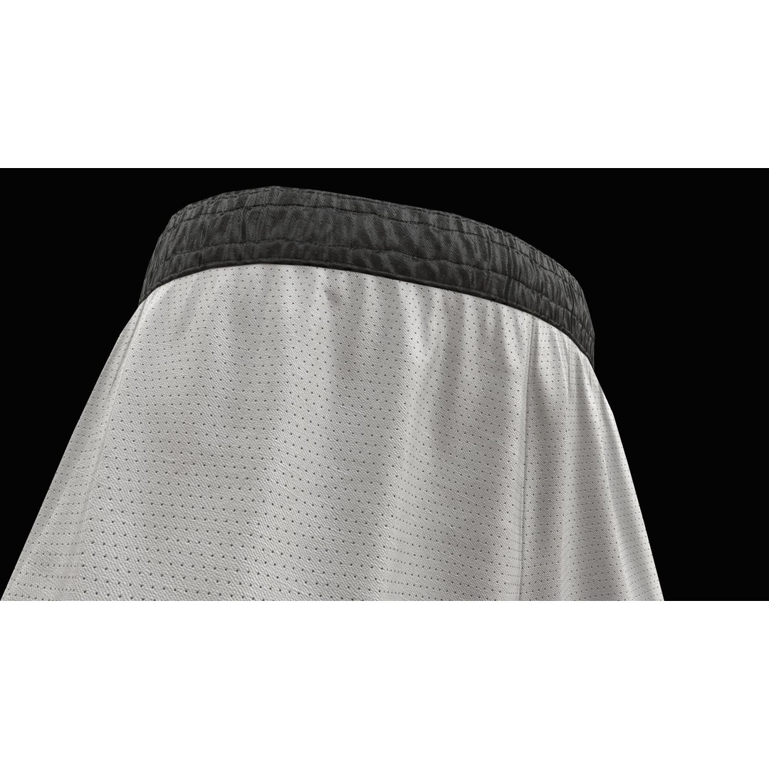 White Shorts 3D Model – Low Poly Game Ready Asset, FBX, OBJ - View 14