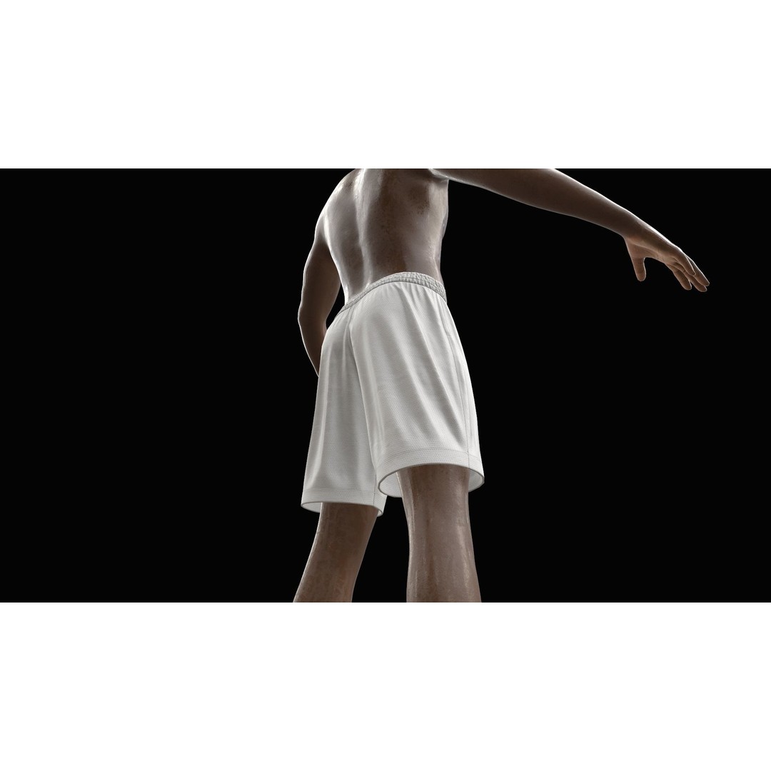 White Shorts 3D Model – Low Poly Game Ready Asset, FBX, OBJ - View 19