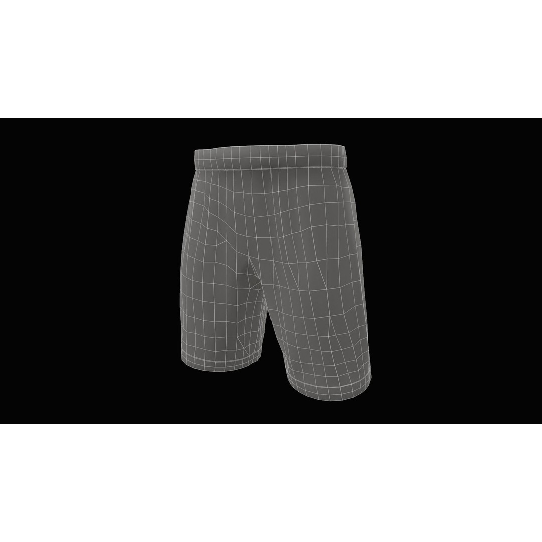 White Shorts 3D Model – Low Poly Game Ready Asset, FBX, OBJ - View 21