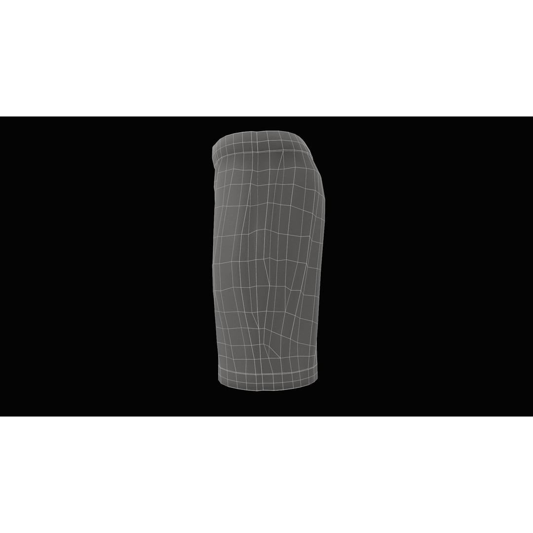 White Shorts 3D Model – Low Poly Game Ready Asset, FBX, OBJ - View 22