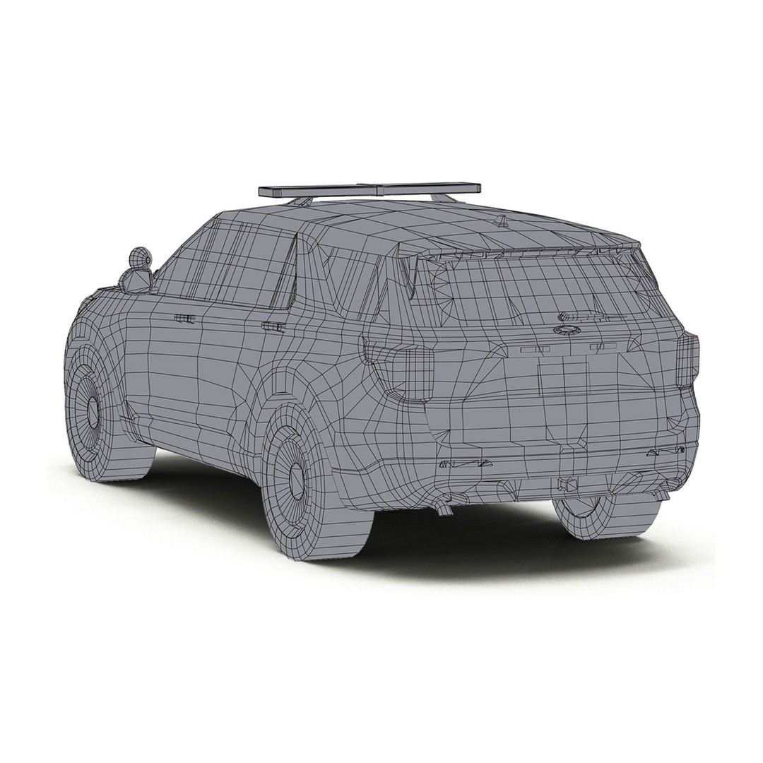 Police Car 3D Model – Low Poly Game Asset, FBX, OBJ