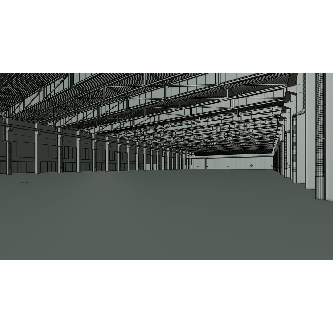 Exhibition Hall Interior 3D Model – Low Poly Game Asset, FBX, OBJ - View 13