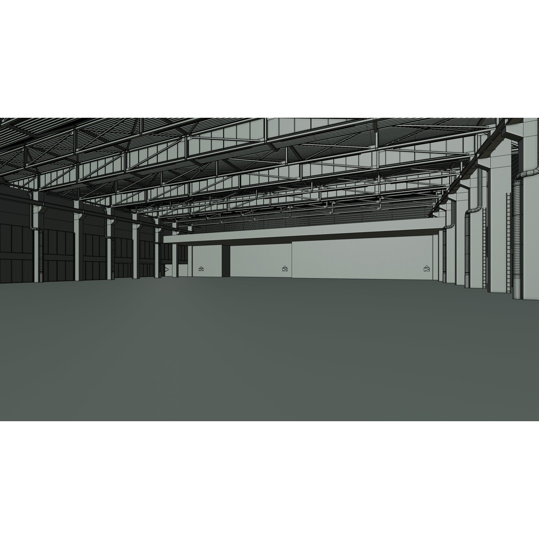 Exhibition Hall Interior 3D Model – Low Poly Game Asset, FBX, OBJ - View 15