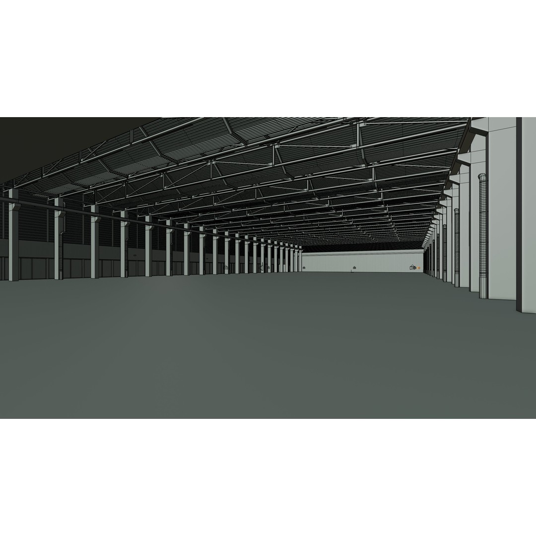 Exhibition Hall Interior 3D Model – Low Poly Game Asset, FBX, OBJ - View 18