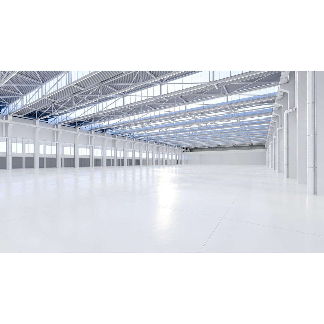 Exhibition Hall Interior 3D Model – Low Poly Game Asset, FBX, OBJ - View 3