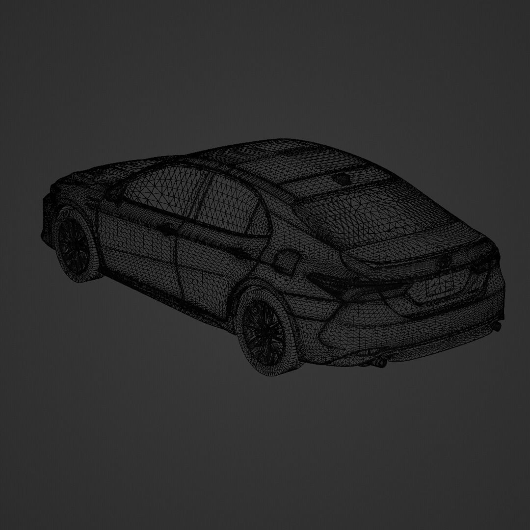 Toyota Camry XLE 2019 3D Model – High Poly Game Asset, FBX, OBJ