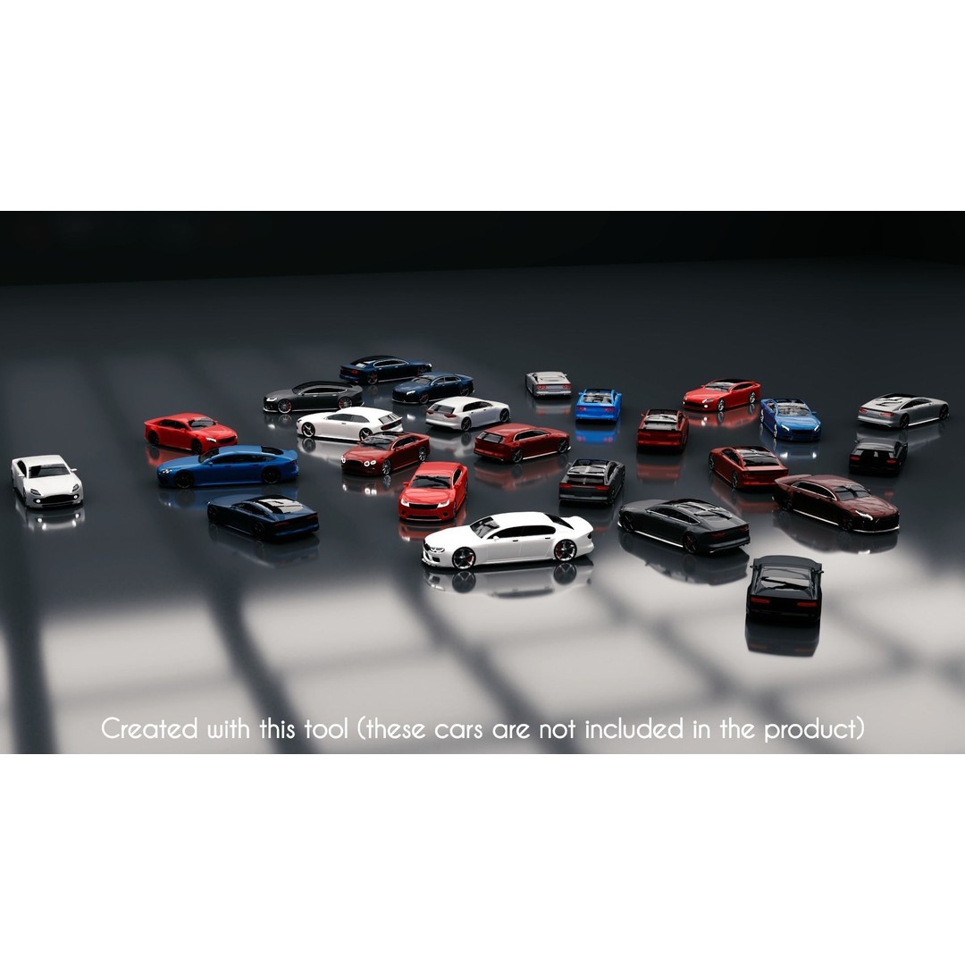 Modular Car Creation Tool 3D Model – Low Poly Game Asset, FBX, Blender - View 22