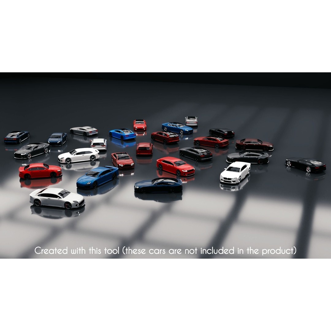 Modular Car Creation Tool 3D Model – Low Poly Game Asset, FBX, Blender - View 23