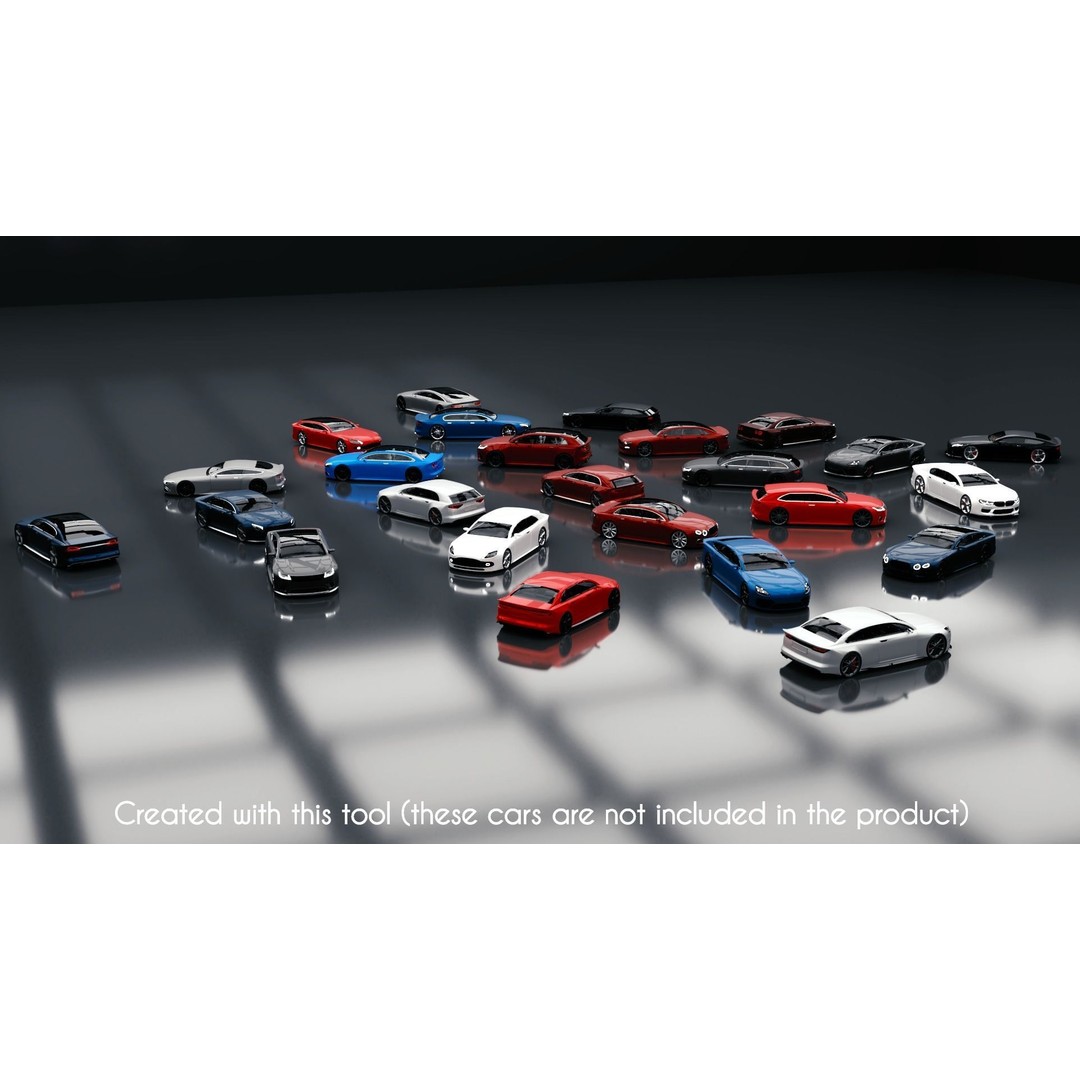 Modular Car Creation Tool 3D Model – Low Poly Game Asset, FBX, Blender - View 24