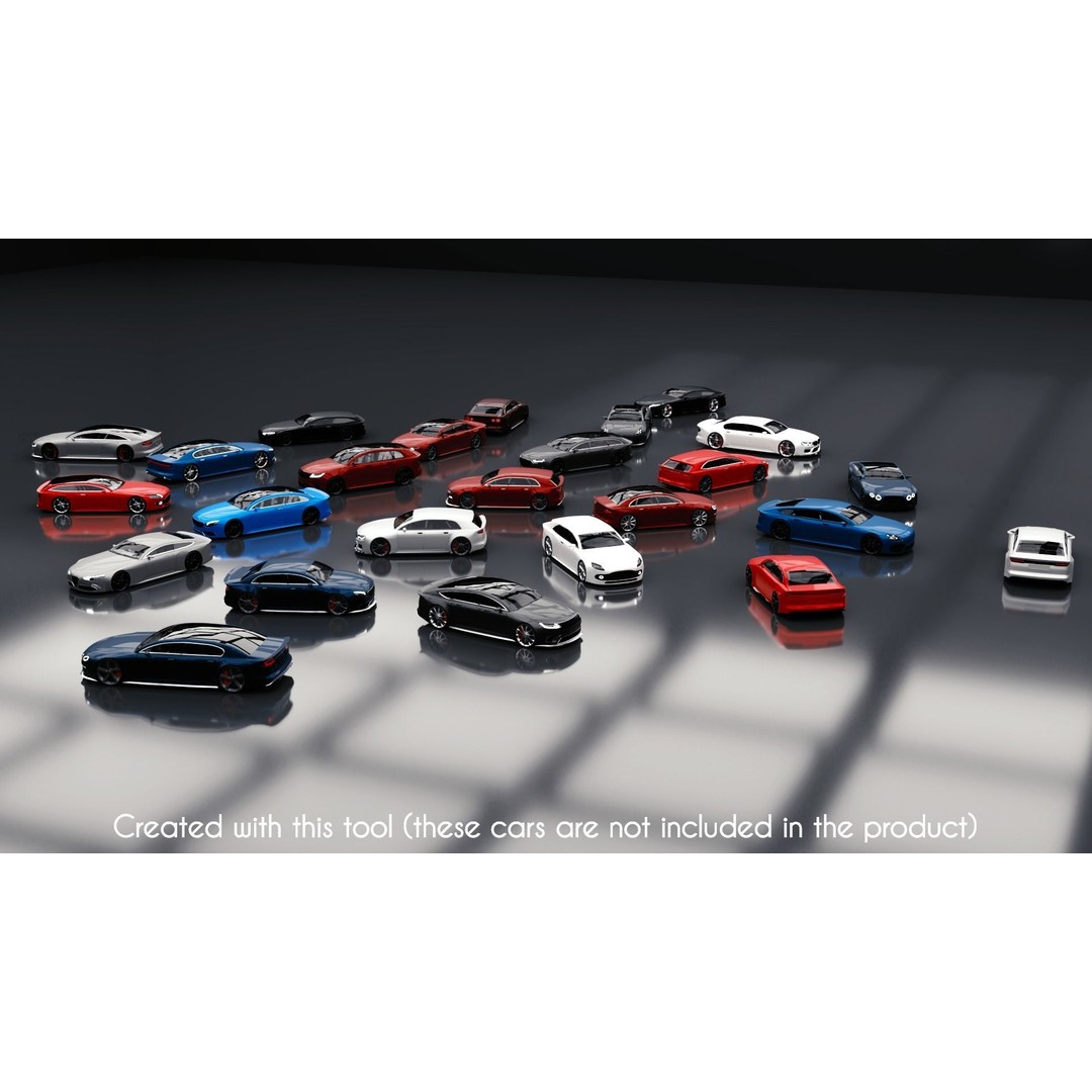 Modular Car Creation Tool 3D Model – Low Poly Game Asset, FBX, Blender - View 25