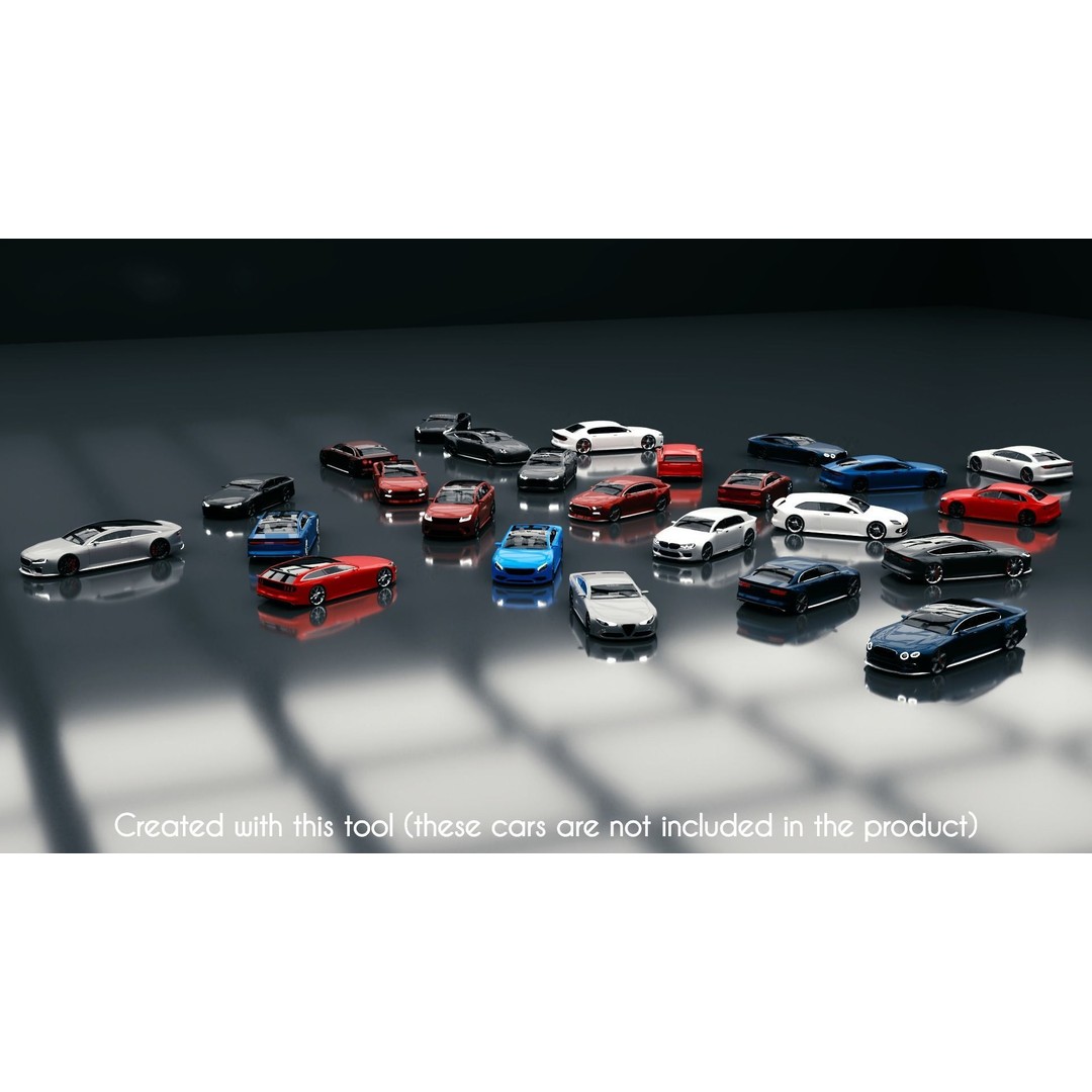 Modular Car Creation Tool 3D Model – Low Poly Game Asset, FBX, Blender - View 26