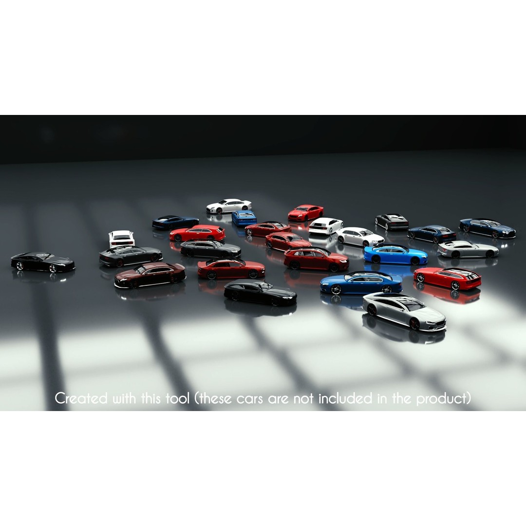 Modular Car Creation Tool 3D Model – Low Poly Game Asset, FBX, Blender - View 28