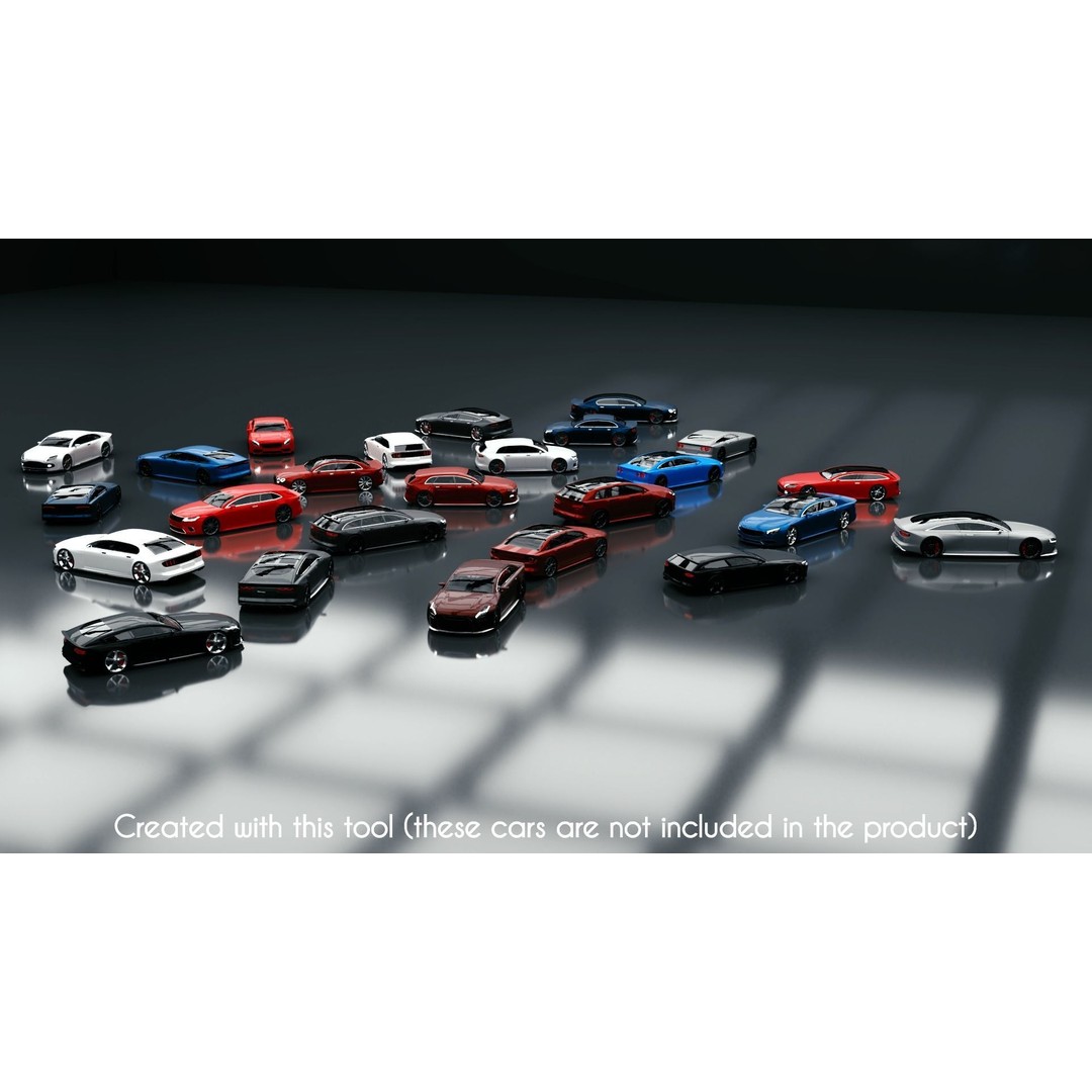 Modular Car Creation Tool 3D Model – Low Poly Game Asset, FBX, Blender - View 29