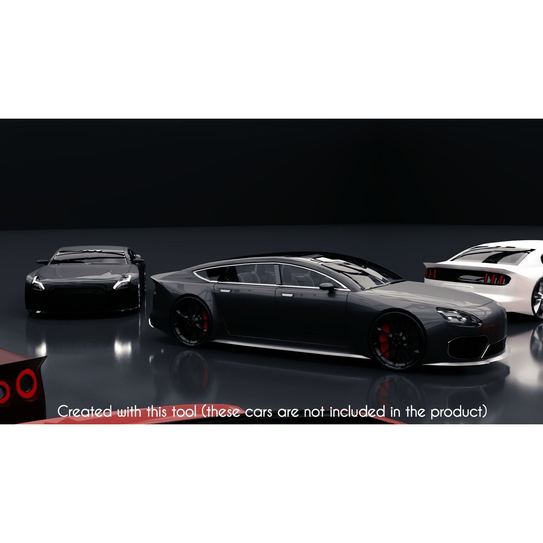Modular Car Creation Tool 3D Model – Low Poly Game Asset, FBX, Blender - View 30