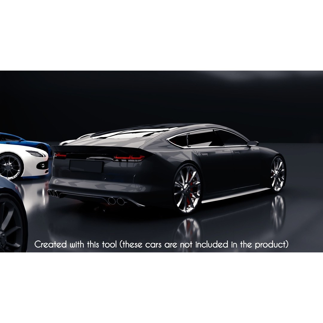 Modular Car Creation Tool 3D Model – Low Poly Game Asset, FBX, Blender - View 34