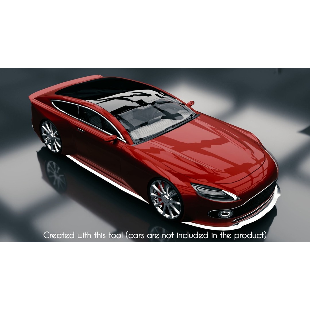 Modular Car Creation Tool 3D Model – Low Poly Game Asset, FBX, Blender - View 36