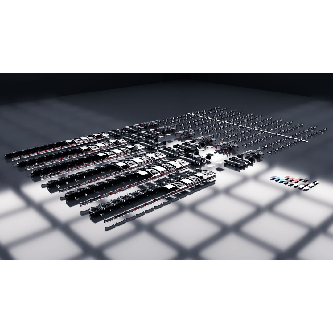 Modular Car Creation Tool 3D Model – Low Poly Game Asset, FBX, Blender - View 5