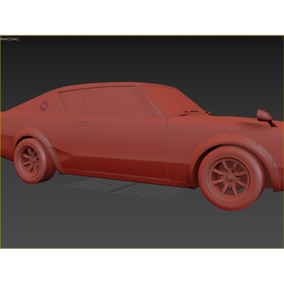 Nissan Skyline GT-R KPGC110 3D Model – High Poly Game Asset, FBX, OBJ - View 12