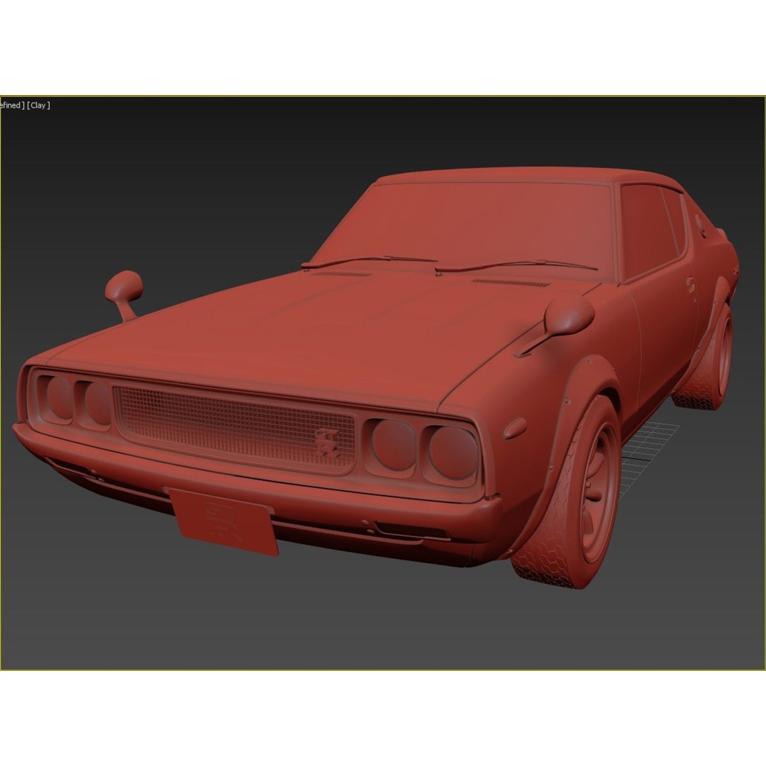 Nissan Skyline GT-R KPGC110 3D Model – High Poly Game Asset, FBX, OBJ - View 13