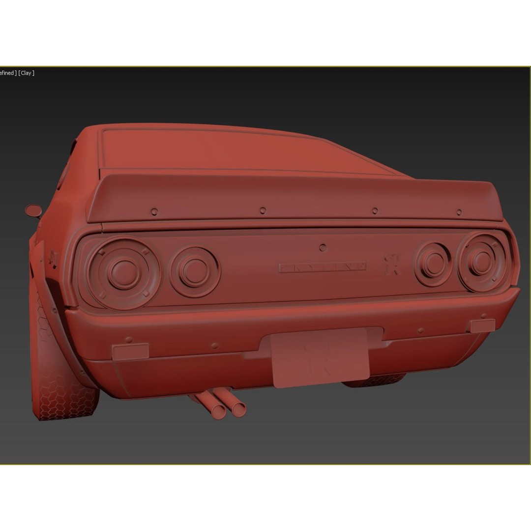 Nissan Skyline GT-R KPGC110 3D Model – High Poly Game Asset, FBX, OBJ - View 14