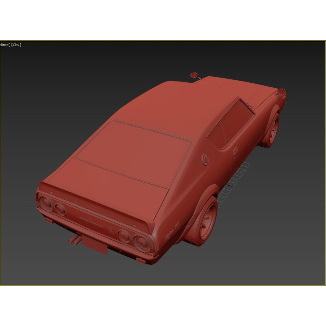 Nissan Skyline GT-R KPGC110 3D Model – High Poly Game Asset, FBX, OBJ - View 15
