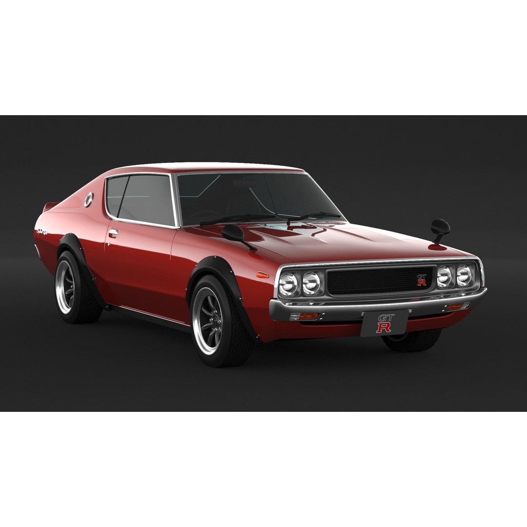 Nissan Skyline GT-R KPGC110 3D Model – High Poly Game Asset, FBX, OBJ - View 4
