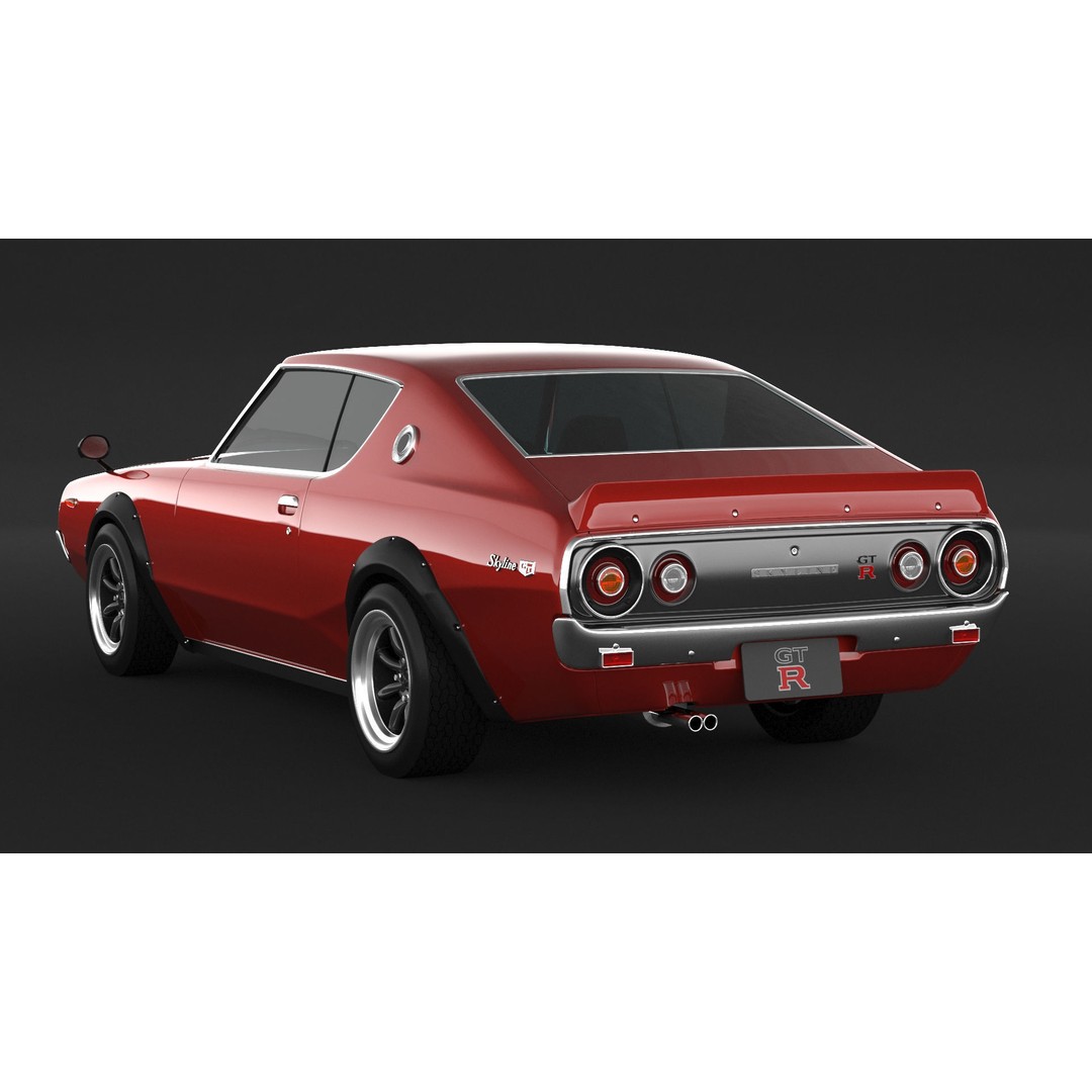 Nissan Skyline GT-R KPGC110 3D Model – High Poly Game Asset, FBX, OBJ - View 5