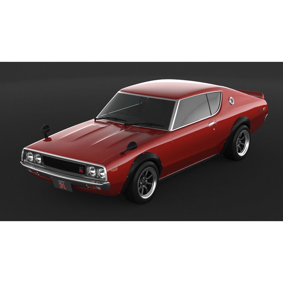 Nissan Skyline GT-R KPGC110 3D Model – High Poly Game Asset, FBX, OBJ - View 7