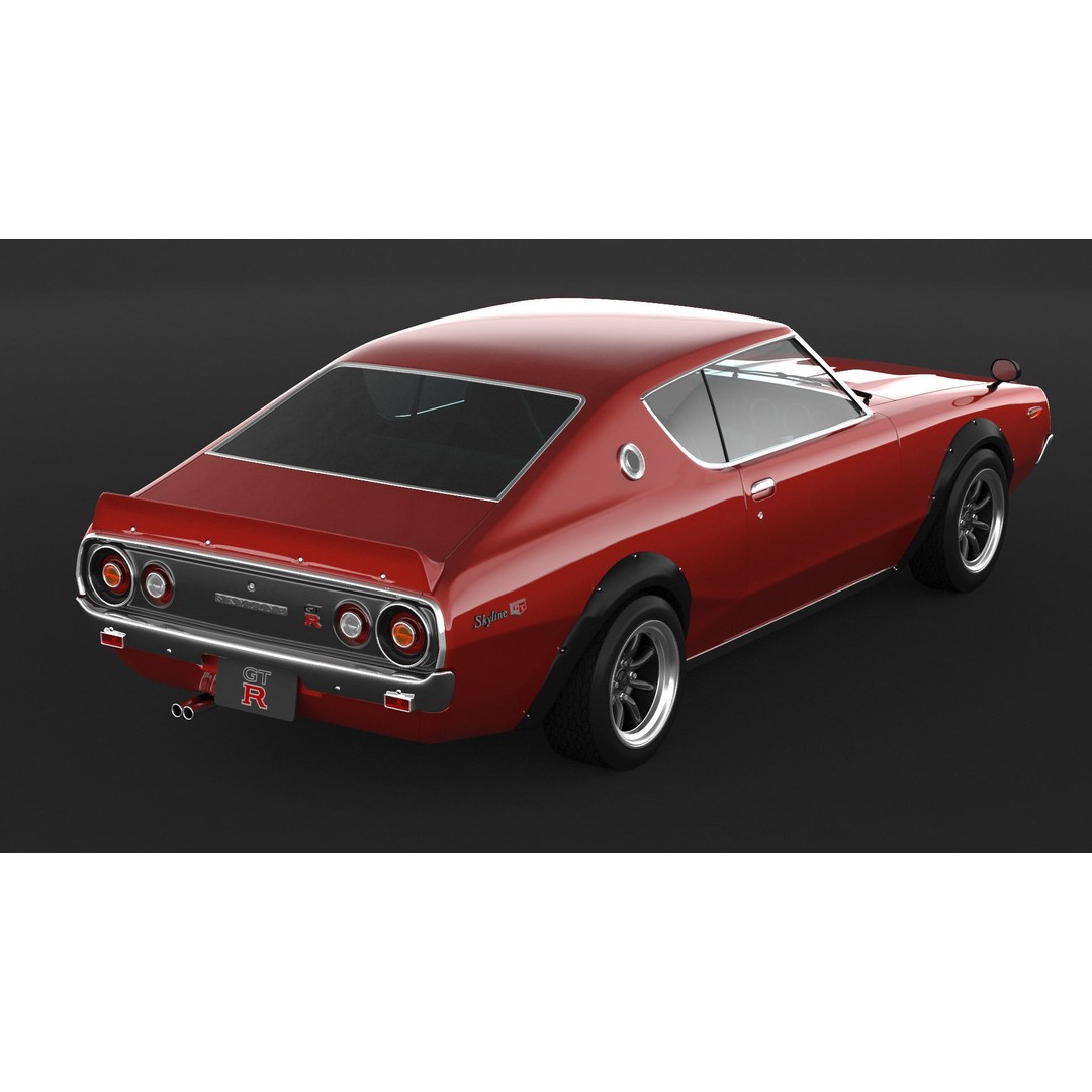 Nissan Skyline GT-R KPGC110 3D Model – High Poly Game Asset, FBX, OBJ - View 8