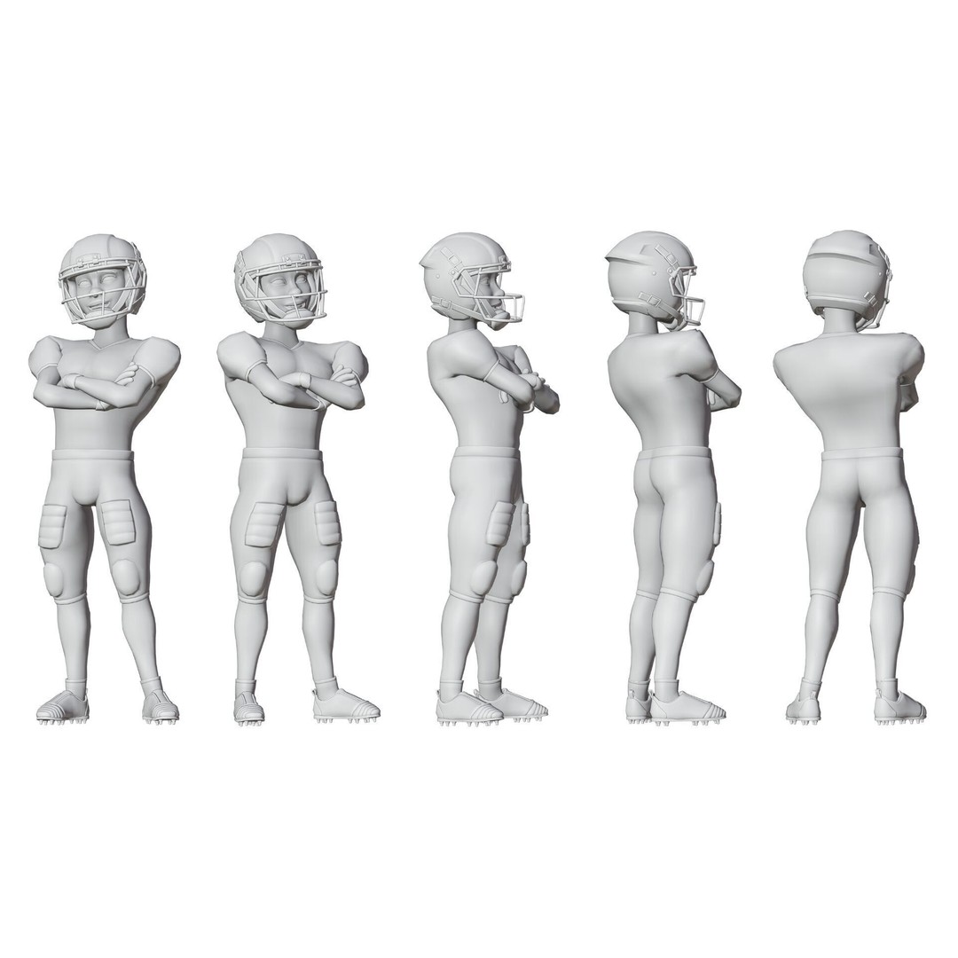NFL Player 3D Model – Cartoon Rigged Character for Animation, FBX - View 15