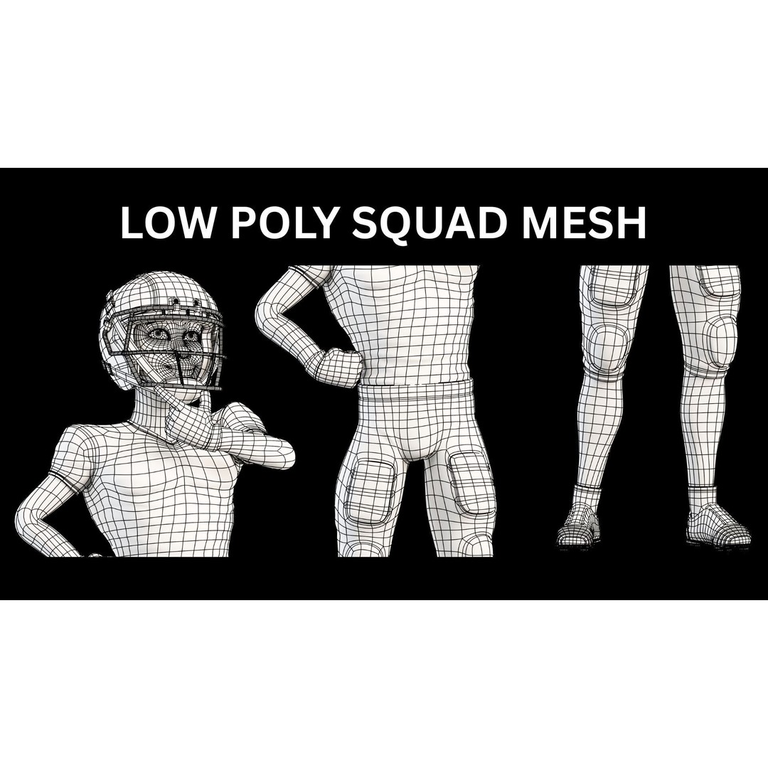 NFL Player 3D Model – Cartoon Rigged Character for Animation, FBX - View 4