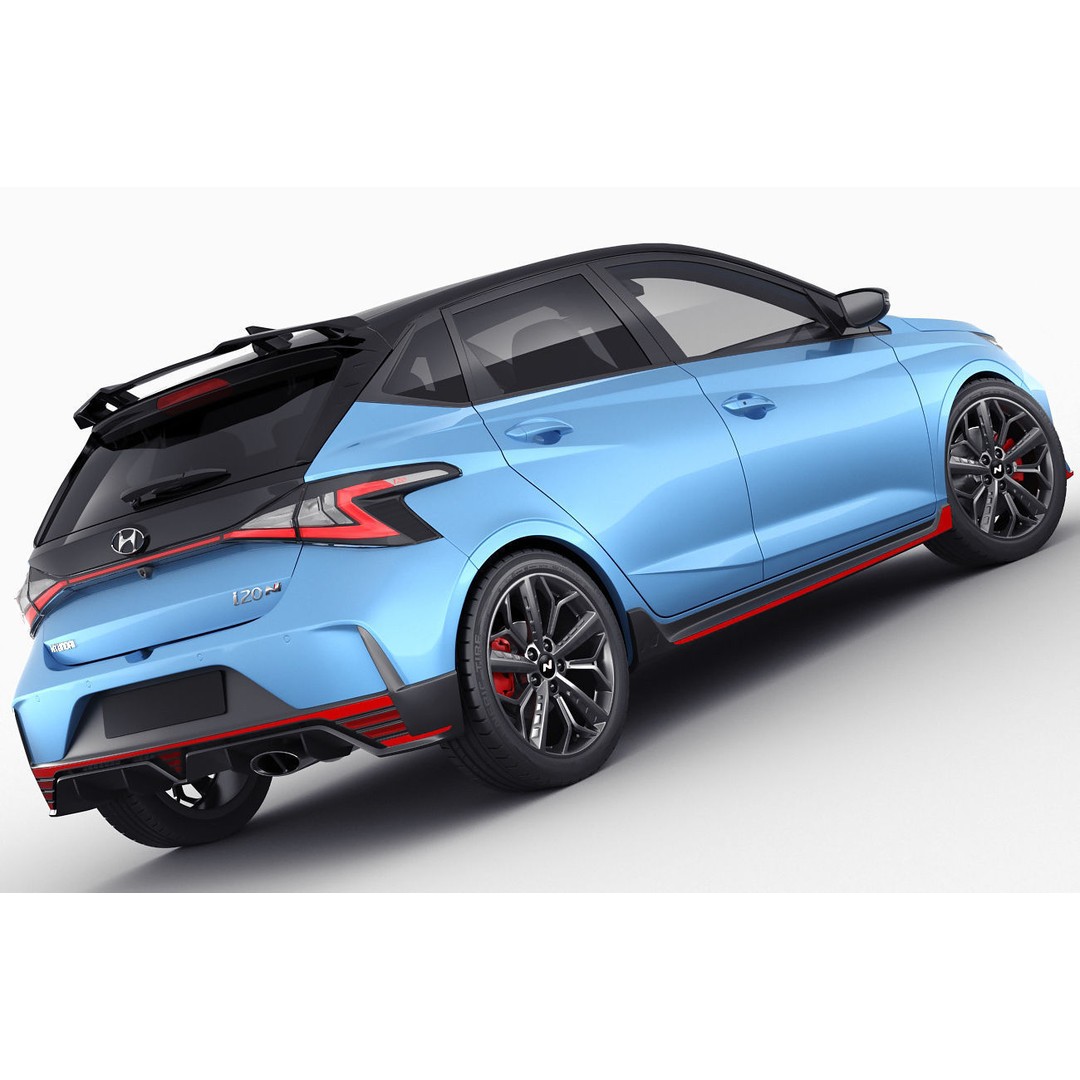 Hyundai i20 N 3D Model – Realistic Sport Car, Multiple Formats - View 12